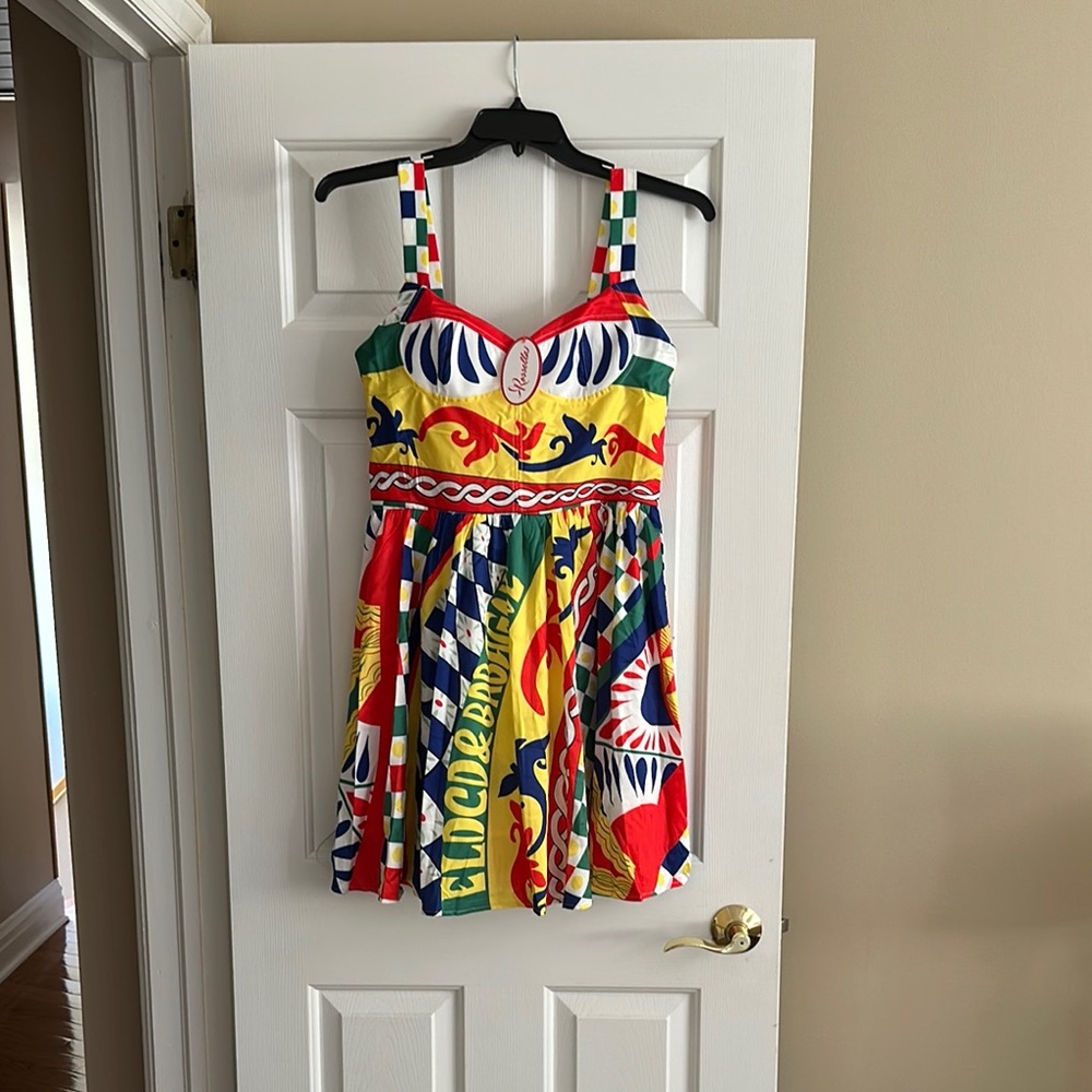 Colorful Patterned Mini Dress